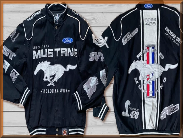 $90.94 - Mustang FAUX LEATHER Adult Motorsports Jacket by JH Design Jacket