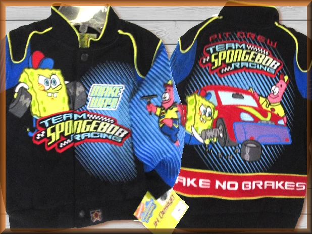 $39.94 - Spongebob Pit Crew Kids Cartoon Character Jacket by JH Design Jacket