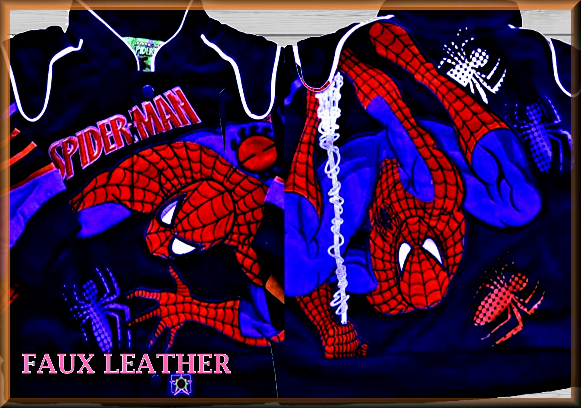 Spiderman WebCaster Faux Leather Kids Comic Jacket by JH Design