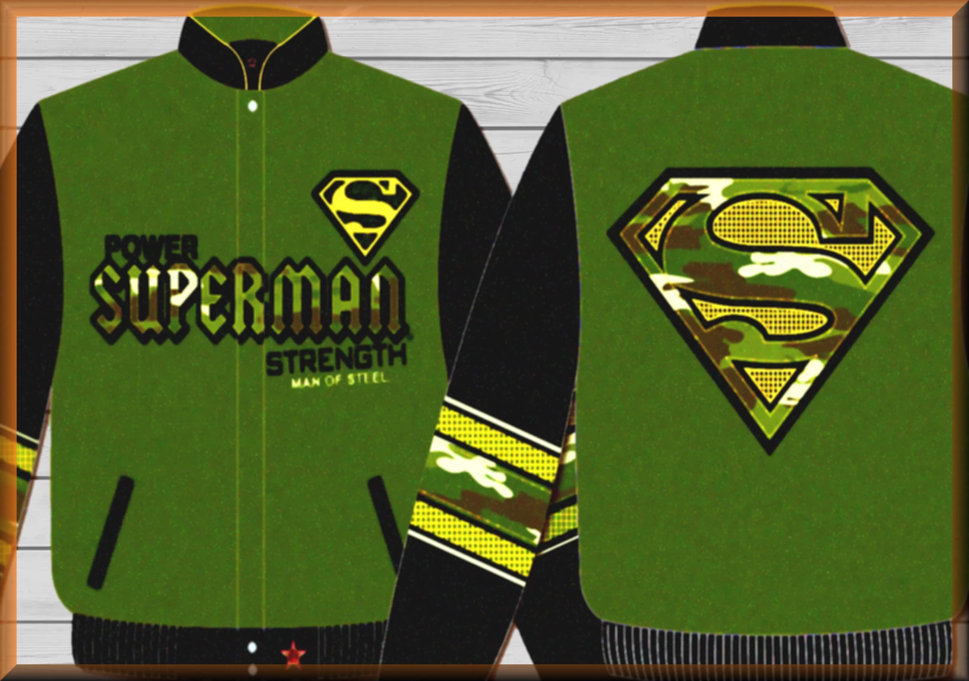 Superman Camo Kids Comic Book Hero Jacket by JH Design