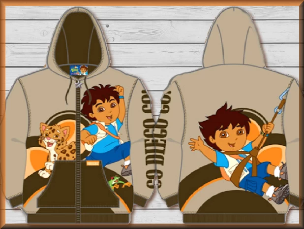 $34.94 - Diego Hoodie Kids Cartoon Character Jacket by JH Design HOODIE