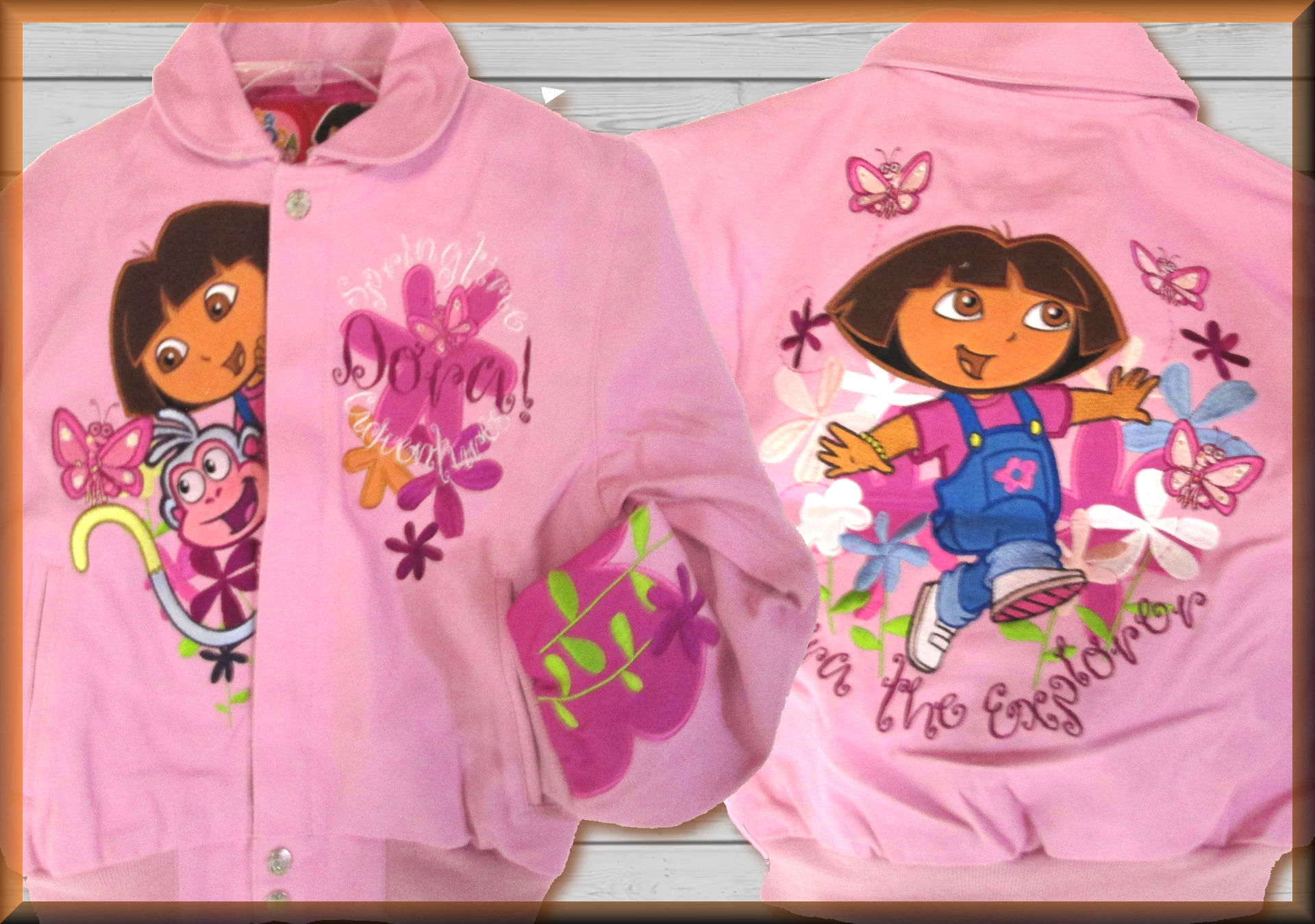Dora Pink Kids Cartoon Character Jacket by JH Design