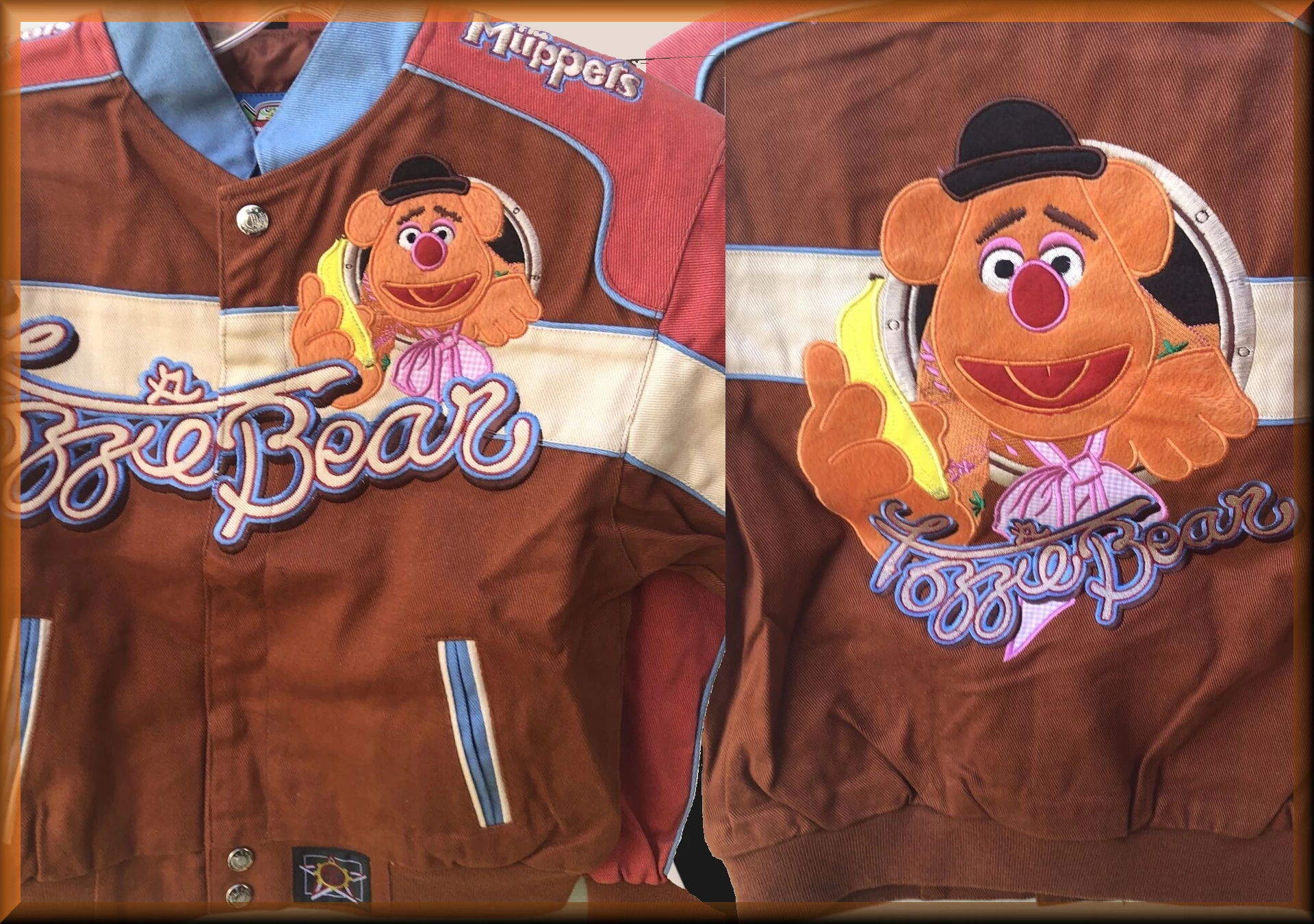 NOS - Muppets Fozzie Bear Kids Disney Jacket by JH Design