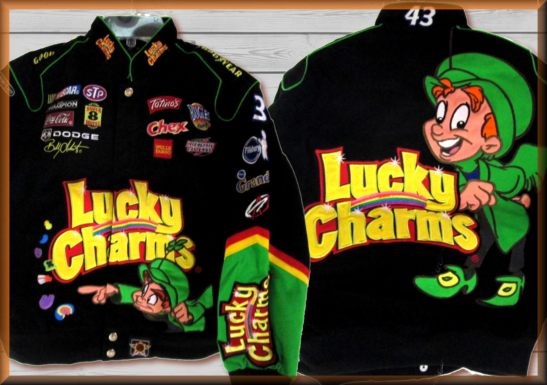 Black Lucky Charms Kids Cereal Jacket by JH Design